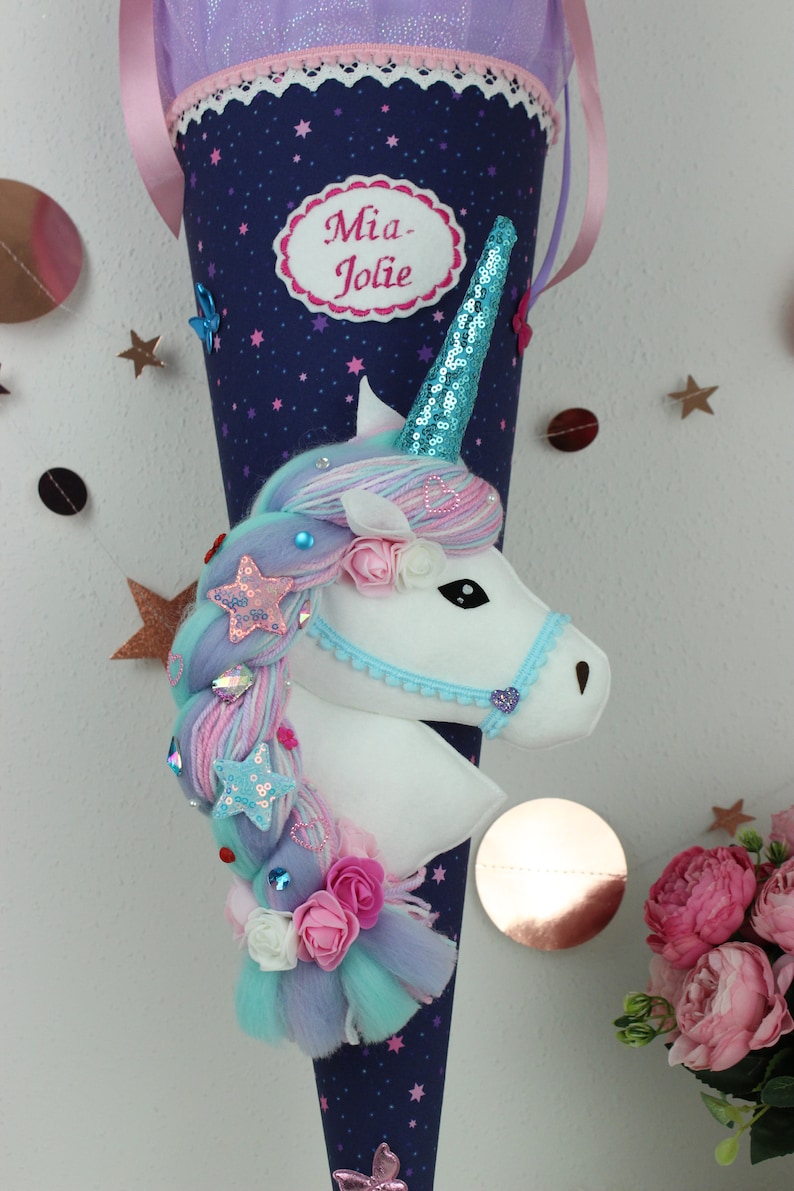 2024 school bag made of fabric sugar bag unicorn horse school enrollment girls glitter image 4