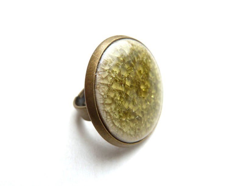 bronze-colored ring: ceramic crackle S-622a image 1