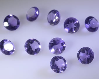 Amethyst Faceted Round 3mm 4mm 5mm 6mm 7mm 8mm 9mm 10mm 11mm 12mm 13mm 1Pc Loose Gemstones