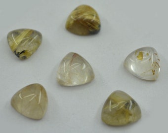 rutile quartz cabochon trillion 3mm 4mm 5mm 6mm 7mm 8mm 9mm 10mm 11mm 12mm 13mm 1pc loose gemstones