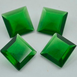 Emerald Cubic Zirconia Faceted Square 3mm 4mm 5mm 6mm 7mm 8mm 9mm 10mm 11mm 12mm 13mm 1Pc Loose Gemstones