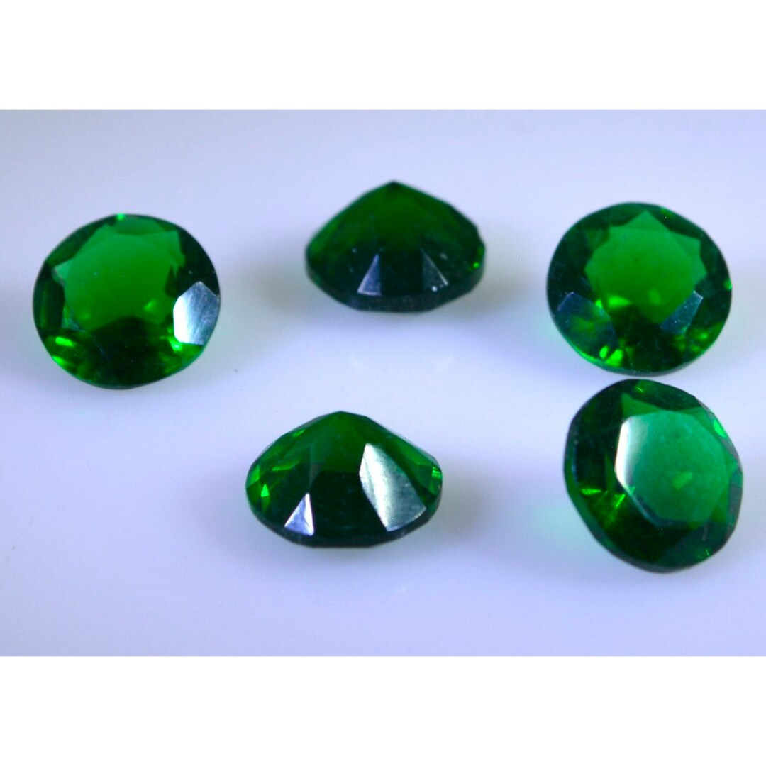 Buy Emerald Cubic Zirconia Faceted Round 3mm to 13mm 1pc Loose Gemstones  Online in India