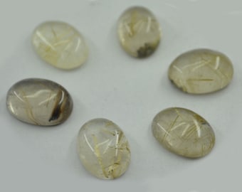 rutile quartz cabochon oval 3x5mm 4x6mm 6x8mm 8x10mm 10x12mm 10x14mm 12x16mm 1pc loose gemstones