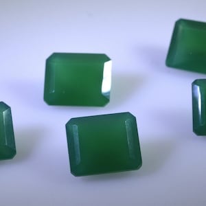Green Onyx Faceted Emerald 4x6mm 6x8mm 8x10mm 10x12mm 10x14mm 12x16mm 1PC Loose Gemstones