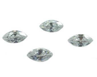 White Cubic Zirconia Faceted marquise 3x6mm 4x8mm 5x10mm 6x12mm 7x14mm 8x16mm 1Pc Loose Gemstones
