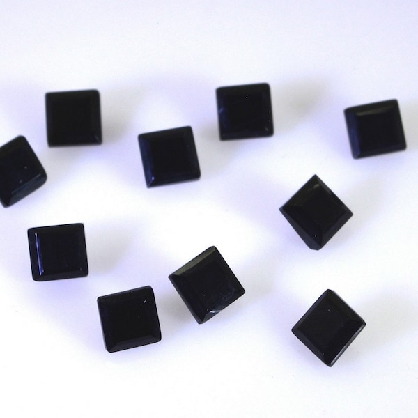 Square Black Onyx Cabochon: Loose Gemstone (3mm-13mm)