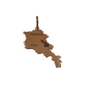 Carte de l'Arménie en or 18Kt. Fabrication artisanale française.