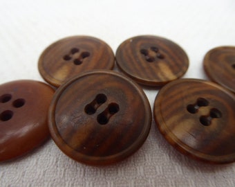 6 buttons, brown, 2.4 cm