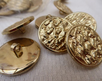 5 x metal buttons, gold