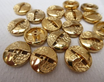 8 metal buttons, gold, 2.2 cm