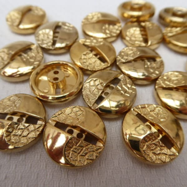 8 Metall Knöpfe, gold, 2,2 cm