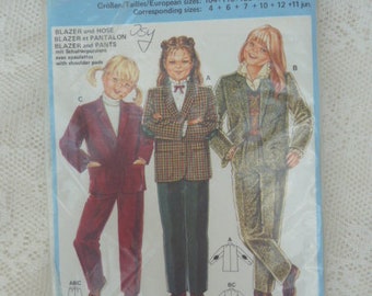 80er Schnitt burda, Ki. Blazer + Hose