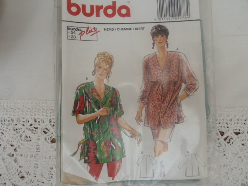 Sewing pattern burda, blouse, size 44 54 image 1