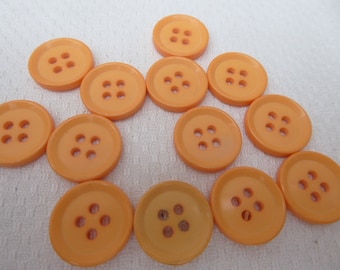 13 buttons, bright orange, 1.5 cm