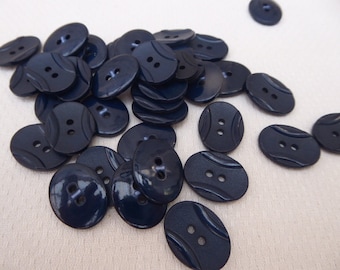 6 buttons, oval, midnight blue