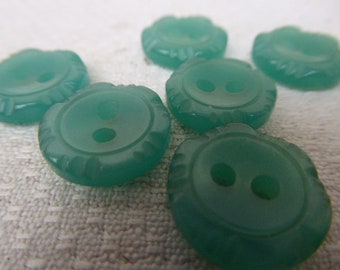 6 mint green buttons, 1.3 cm, doll buttons