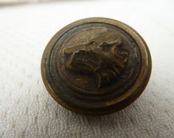 2 decorative buttons, metal buttons, bronze