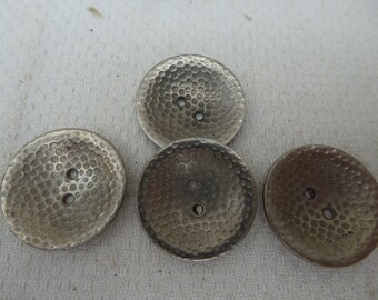 4 metal buttons, silver, 2.4 cm