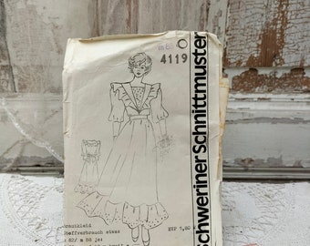 Schwerin cut, wedding dress, 80s