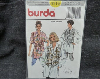 80er Jahre burda Da. Bluse, Gr 34 - 44