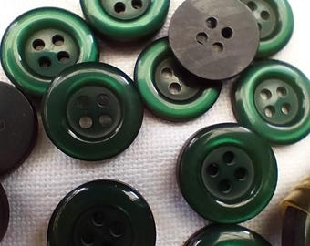 6 botones, verde, 18 mm