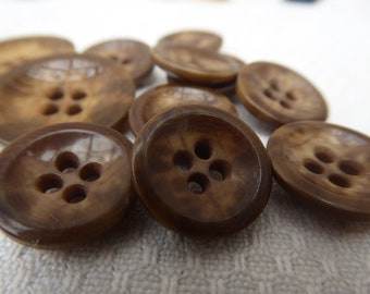 12 buttons, brown