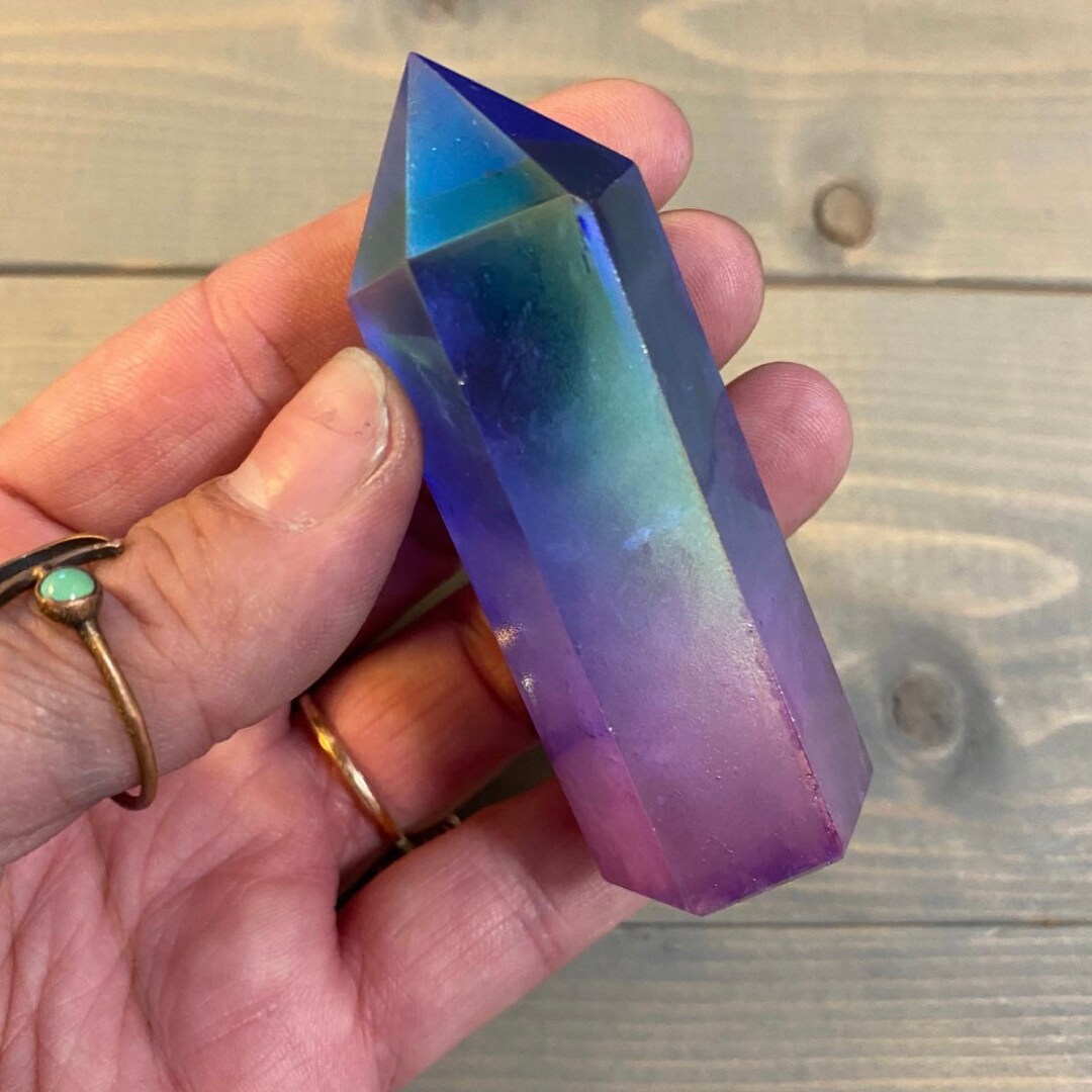 Rainbow Aura Quartz Tower Aura Quartz Point Pink, Purple, Blue Aura