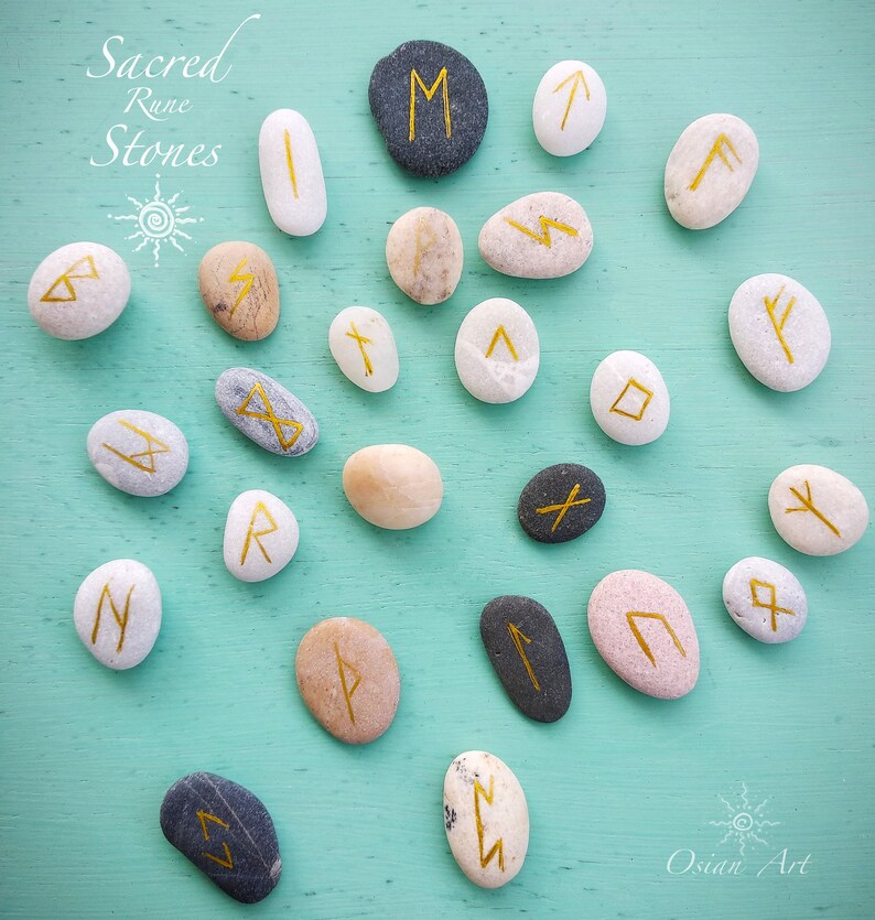 Sacred Viking Runes Runestones Pure Marble Natural and Etsy