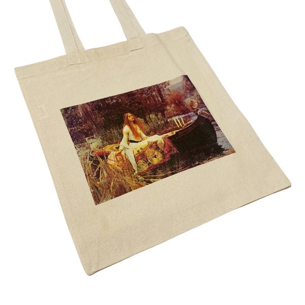 La Dama de Shalott de John William Waterhouse Tote Bag Boho Hippie Estética