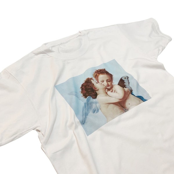 Camiseta Angel First Kiss de William-Adolphe Bouguereau Estética Tumblr inspirado en arte vintage