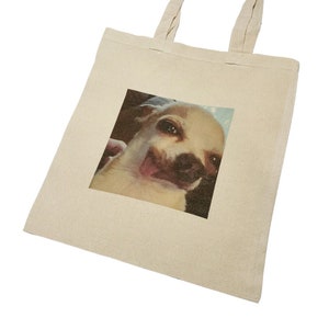 Black Tote Bag Dog Tote Bag Funny Meme With Paws Custom Dog 