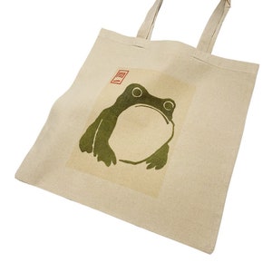 Sac fourre-tout Matsumoto Hoji Frog, gravure sur bois japonaise vintage