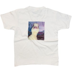 Camiseta divertida con meme de mirada de pato que mira fijamente a tu alma. Camiseta icónica con meme