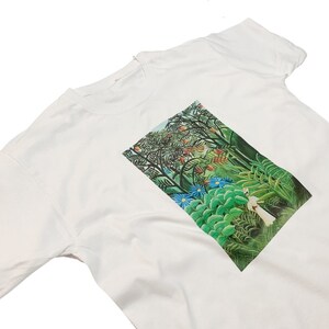 Rousseau Tropical Jungle T-Shirt Vintage Art Print &#39;Woman in an Exotic Forest Top