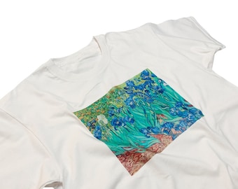 T-shirt Van Gogh Irises T-shirt con grafica artistica famosa fiore di ninfee