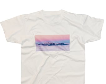 Mountain Sunset T-Shirt Print Kawaii Japanese Minimalist Fuji Art