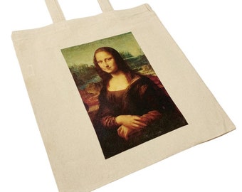 Mona Lisa Canvas Tote Bag Vintage Famous Aesthetic Old Art