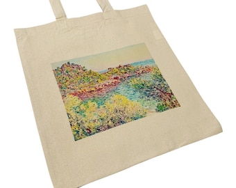 Landscape Near Montecarlo Tote Bag Claude Monet Art Bag
