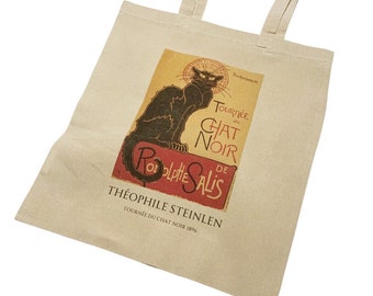 Tournee Du Chat Noir Vintage Art Tote Bag with Title
