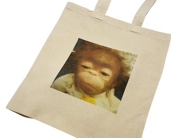 Funny Scruffy Monkey Meme Tote Bag