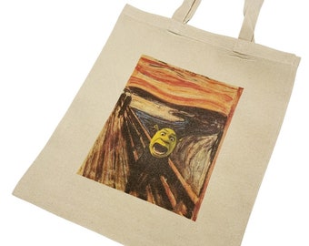 The Scream with Ogre Funny Meme Tote Bag Vintage Art by Edvard Munch