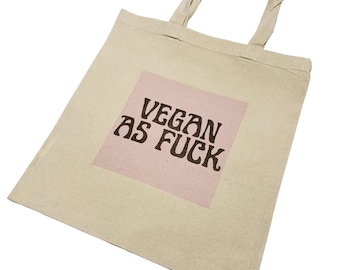 Vegan As F Lustige Tragetasche mit Slogan Print