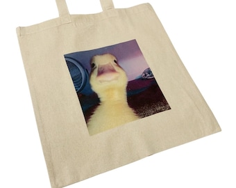 Duck Stare Funny Meme Tote Bag Staring Into Your Soul Iconic Meme Bag
