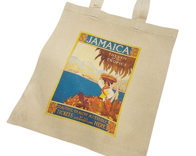 Jamaica Travel Poster Tote Bag 'The Gem of the Tropics' Vintage Art Print Bag
