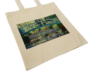 Claude Monet Water Lily Pond (1899) Canvas Tote Bag Famous Vintage Aesthetic Art