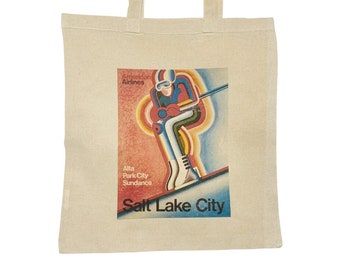 Mexico City Vintage Travel Poster Tote Bag - Retro Design With Cathedral & Popocatépetl Volcano