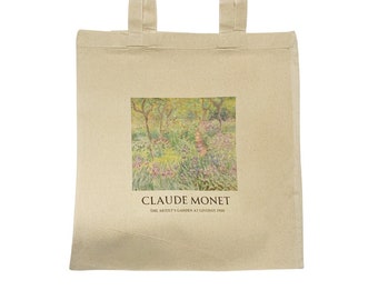 Claude Monet The Artist's Garden In Giverny Tote Bag With Title
