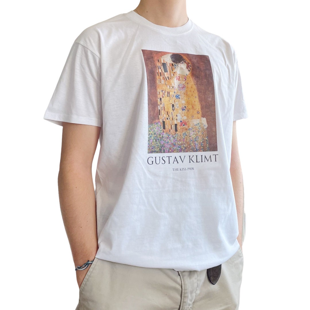 Camiseta Gustav Klimt El Beso con Titulo Estetico Etsy Mexico
