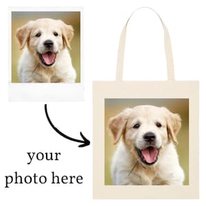 Personalised Custom Tote Bag Any Image or Text in Black or White - Personalised Tote Bag Gift - High Quality Graphic Print - Handmade