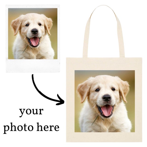 Personalised Custom Tote Bag Any Image or Text in Black or White